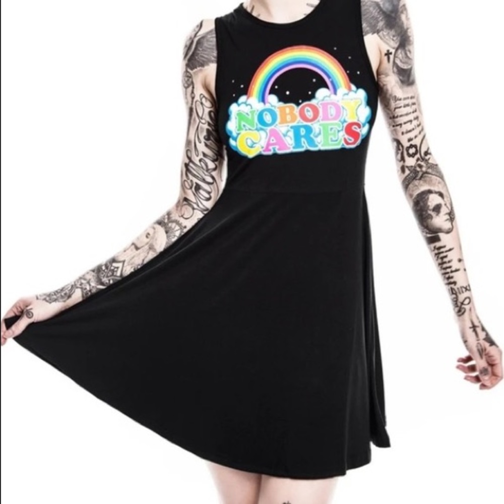 RARE Killstar “Nobody Cares” skater dress